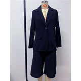 Spring And Autumn Cotton Mah-Size Casual Long-Sleeved Five-Sleeve Shorts Suit Two