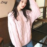 Women Popular Thick Solid 2020 New Fashion Fall Warm Loose Lady Clothes Kawaii Female Aesthetic Blue Casual