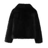 New Artificial Fur Effect Short Style Fashion Coat