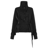 Dark Wind Simple Tie Belt Belt To Collect The Belt Casual Trench Coat Hottie High-End Feel Jacket