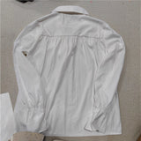 Cuff Neckerle Loaf Side Draw Rope Long-Sleeved Shirt Men And Women In Net Red Personality Court Shirt