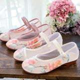 Zingj Shoes Sandals Net Gauze Shoes Ox Tendon Bottom Summer Style Ethnic Wind Embroidered Cloth Shoes Women's Shoes Female Student