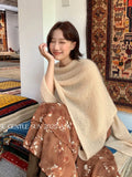 Xixi 13 Line 2025 Autumn White Standard Temperament Pure Color Knitted Cardigan B Pitch Sunscreen Hooded Women