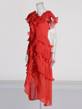 Yujie Style Dress Woman 2025 Spring New Sexy Hottie Sleeveless Shoulder Wood Ear Senior Feeling