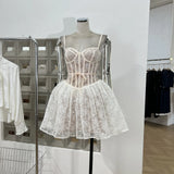 Sweet And Spicy Yen Lace Fish Bone Ponum Sling Dress Birthday Party Dress Autumn And