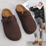 Slippers Summer New Women's Flat Bottom Leisure Lazy Half Drag Wearing Frosted Personality Big Head Women's