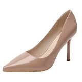 High-Heeled Women 2025 New Small Fragrant Temperament Tips Inside The Height Of High-Soled Shoes Patent Leather Single