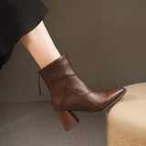 Fashion Boots Women's New Rough And Sharp Head In The Fall/Winter 2025 Zipper Leaning Fashion Women's