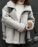 Lamb Wool Coat 2025 New Design Sense Spliced Street Locomotive Cotton
