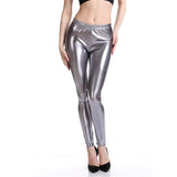 Waist Slim Fit Leather Stretch Bright
