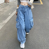 High Street Pocket Baggy Cargo Jeans-Outfit