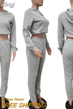 Sporty 2 Piece Set Hoodies and Sweatpants Fall Winter Clothes Women Two Piece Outfits Casual Tracksuits
