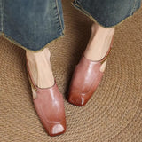 High-End Squeer Hollow Bag Head Half Slippers Women Wear Inside The Raised Square Head Muller Shoes And Cool