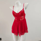 Sexy Pajamas High-End Ballet Mesh With Chest Cushion Steel To Seeto-Back Sling Skirt