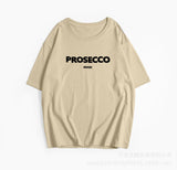 Hot Letter-Print T-Shirt Women's Cotton Collar Loose Short-Sleeved Top INS