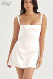 Dress For Women A-Line Pink Dress Sexy Satin Holiday Party Dresses Mini Casual Spaghetti Strap Graduation Dress