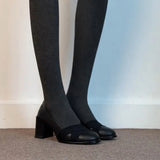And Winter 2025 New One-Legged Round Head High-Heeled Women Retro Commute Cross-Carrying Temperament Thick Heel Single