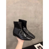 Brown Martin Boots Women's Shoes 2025 Autumn/Winter New Square Skinny French Short Boots Single