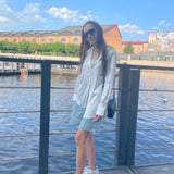 Fashion Button Up Satin Silk Shirt Vintage Blouse Women White Tops Lady Long Sleeves Female Loose Street Shirts
