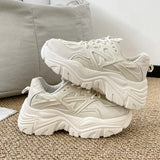 Summer New Thick Bottom Breathable Single Loose Cake Old Dad Shoes Sports And Kitten Leg White Shoes Women