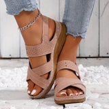 Asia Large-Size Magic Stick Thick Bottom Hollow Sandals Women's Slopes And Light Beach Cool
