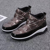 And South Korea Plus Cotton Cotton Short-Bodied Snow Boots Large-Size Round Head Warm Thick-Soled Cotton Shoes