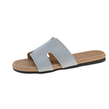 Boken Slippers Female H Drag Wear 2025 New High-End Sense French Flat-Bottomed Beach Word Drag