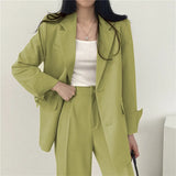 Zingj And Autumn New Blazer Female British Wind Casual Versatile Blue Small Medium Long Suit