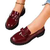 New Patent Leather Bright Eso And Retro Lefu Shoes Large-Size Fashion Casual Single