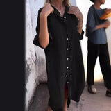 New Spring And Summer Loose Leisure Sleeve Cotton Shirt Dress