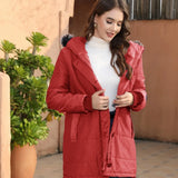 Women's Autumn And Winter New Large-Size Hooded Warm And Slim Down Cotton Jacket With Medium-Long
