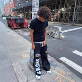 Street Trend Pants High Street In Tide Brand Men And Women Loose Casual Straight Printing Pants