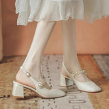 Sandals Women's Summer 2025 New Coarse Heel Dress Fairy Wind Gentle Mary Jane High Heel Single Shoes Bridesmaid
