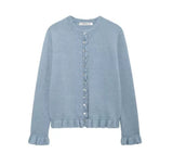 Autumn New Temperament Round Neck Simple Stacked Knitted Coat