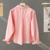 2025 Spring And Autumn New White Shirt Women Wearing Short Shirts Spring And Autumn Leisure