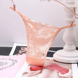 Trousers Female Lace Sexy No-Width Perspective Seduction Cotton Crotch Hollow Comfortable Lady Solid Color Low-Waisted