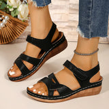New Large-Size Casual Fish Mouth Sandals Roman Sandals Wearing Magic Sticker And Thick-Soled Sandals
