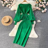 And Winter New French Knitted Set Of Lotus Lantern Long-Sleeved Tops Two Sets Of