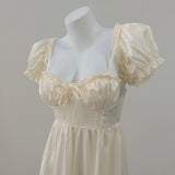 Heart Summer New Sweet Thin Short Fairy Dress Women Senior Feel Waist French