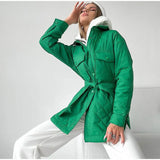Buckle Collar Loose Warm Lingge Cotton Suit New 2025 Autumn And Winter With Thick Cotton