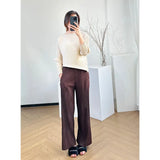 Folded Women's Line Dress Women Seven-Sleeved Small V-Neck Fashion Simple Temperament Commuting Long