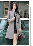 Autumn And Winter Dragon And Phoenix, The Long Coat In The Collar Of The Long Coat Woman Wish Korean Version Of The Waist Bump