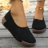 Ladies Hole Shoes 2025 Summer New Round Head Flat Bottom Hollow Casual Lazy Shoes Women's Singles