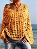 New Sexy Hollow Knitted Sun Protection Shirt Holiday Knitted Jersey Women's Spring And Summer Outside The Beach Hoodie