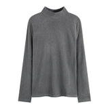 Zingj Velvet Half High Collar Bottom Shirt Women's Autumn 2024 New Interior With White Long-Sleeved T-Shirt Women's Chic Student