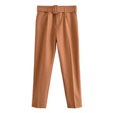 2025 New 褶皱 Multi-Colored Harun Pants Casual Solid-Colored Small-Footed Women's Trousers