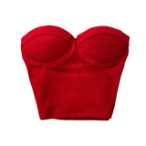 Zingj Color Strapless Vest Female Wearing Sexy Hot Girl Short Crop Slim Thin With Chest