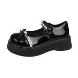 Small Fragrant Pine Cake Mary Jane Single Shoes Women 2025 Spring And Summer New Thick Sole With Skirt Pearl Jk Small Leather