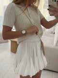 New Women's INS Burst Style Knitted Short-Sleeved Short-Sleeved