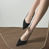 New Spring And Summer Leopard-Print Pointed Single Shoes Niche Velvet Face French High-Heeled Sandals Fairy
